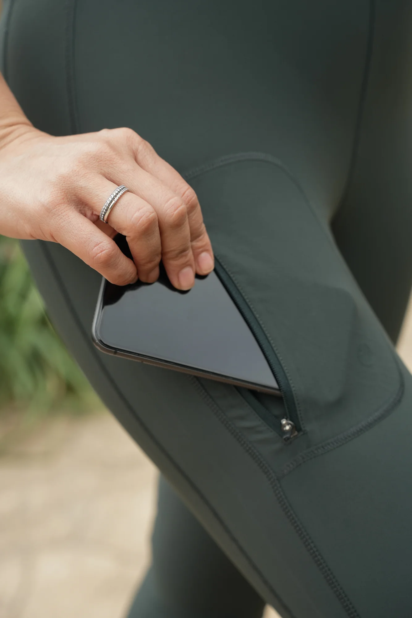 Shower Resistant Softshell Leggings - Woodland Green - Image 6